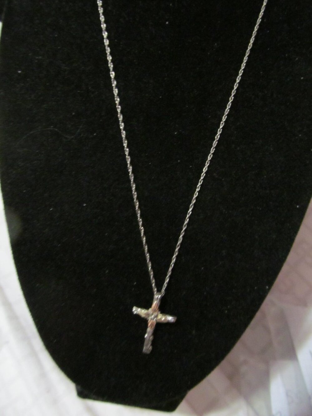 Black Hills gold cross 12k and sterling silver chain